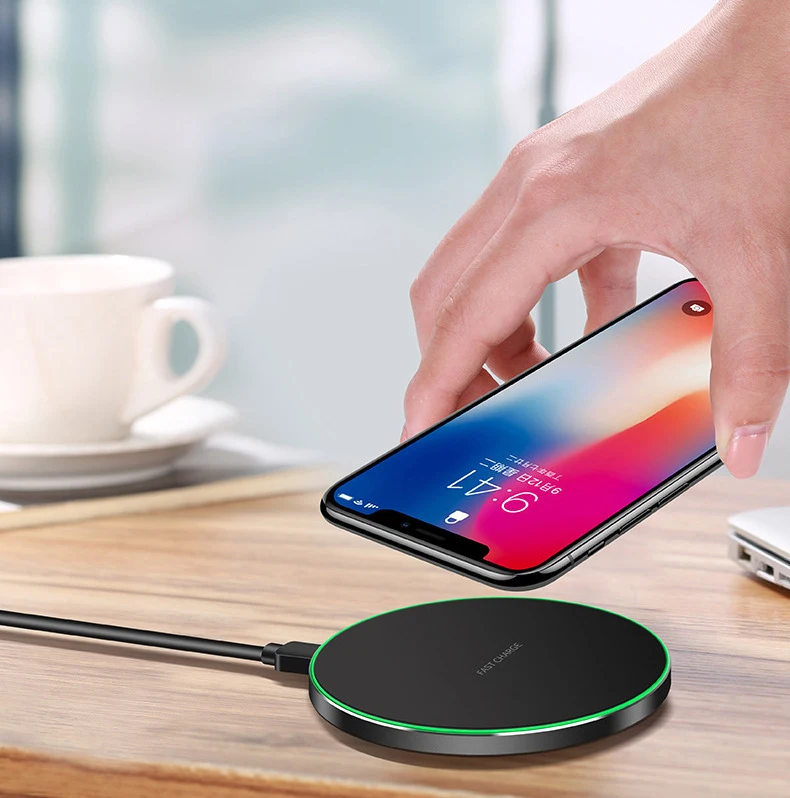 Qi зарядное устройство 10 Вт быстрая Беспроводная зарядка для iphone xiaomi huawei carregador sem fio cargador chargeur Индукционная зарядка
