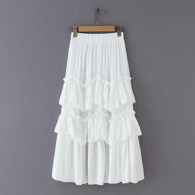 New arrival TB50-19121 European and American Fashion Folded Laminated Half Skirt | Женская одежда