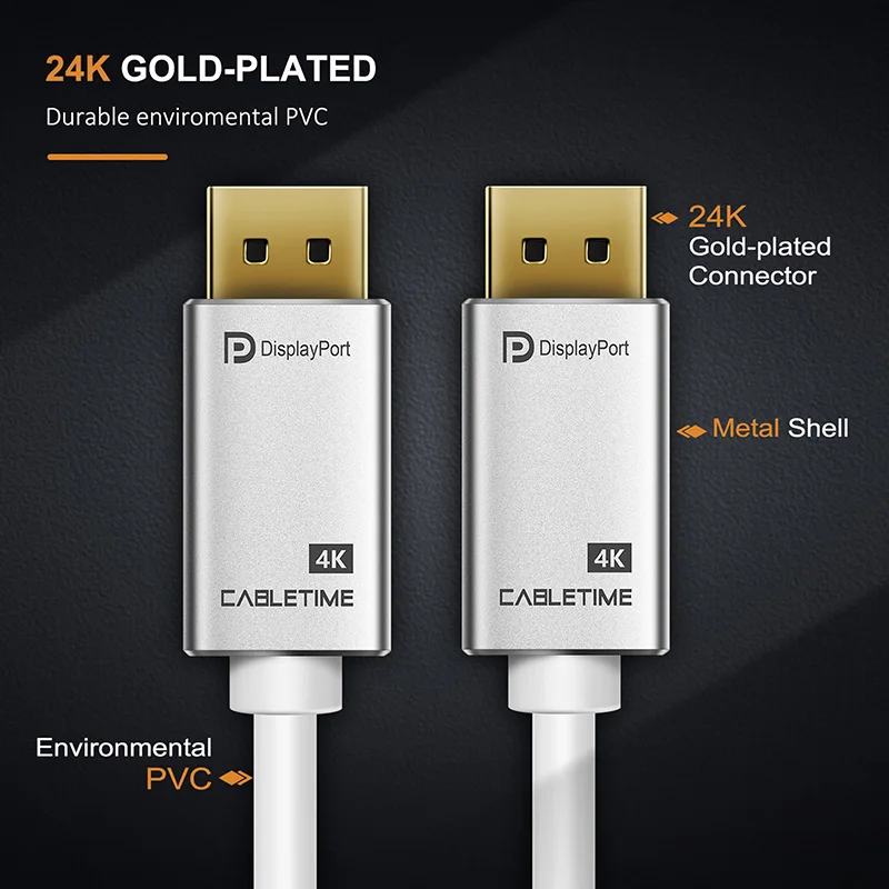 Кабель DisplayPort 1 2 M/M DP 4K/60hz DP1.2 кабель позолоченный для компьютера проектор Epson N163| |