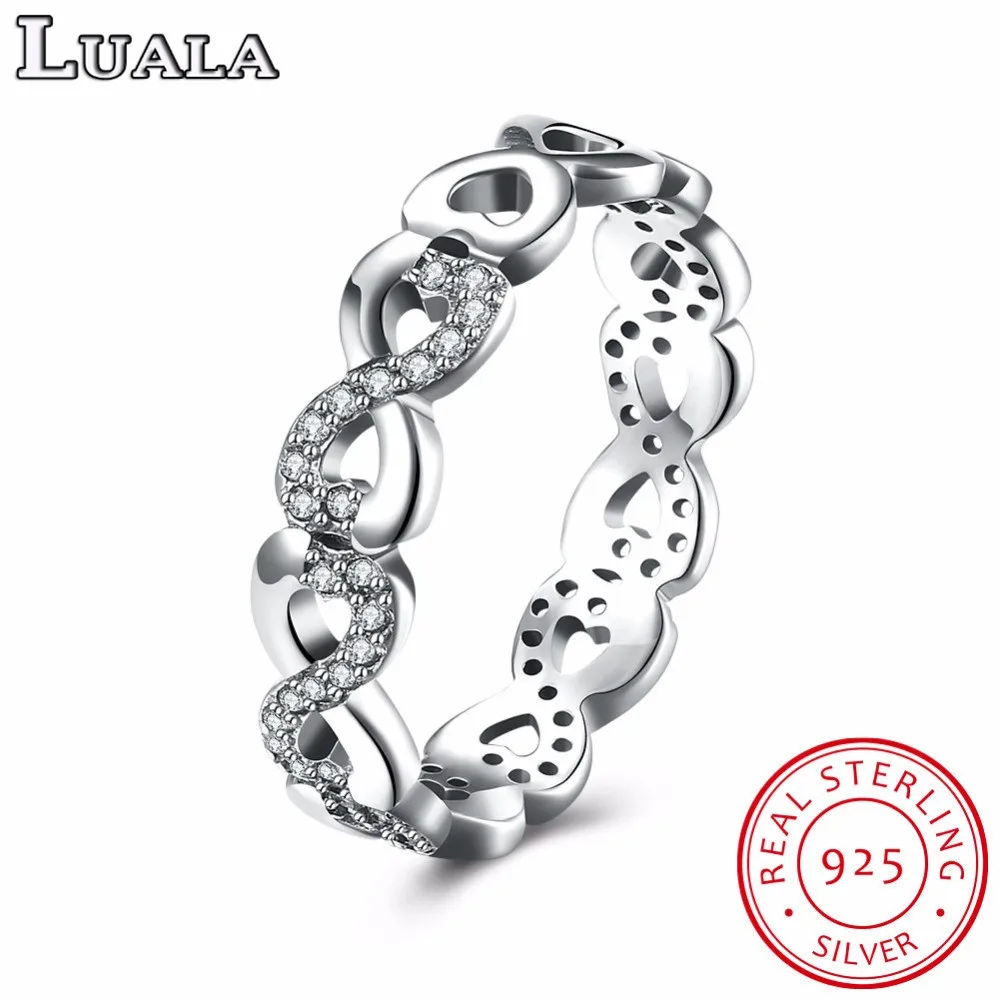LUALA Форме Сердца Циркон S925 Серебряное Кольцо Женщины Ювелирные Изделия