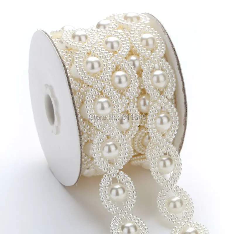 5 ярдов/рулон жемчужная цепочка цвета слоновой кости 20 мм|ivory pearls|chain diypearl diy |