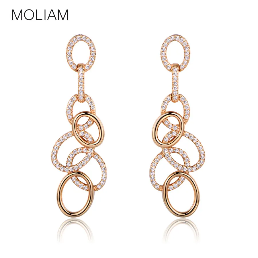 MOLIAM брендовые круглые серьги Модные ювелирные изделия из австрийского кристалла