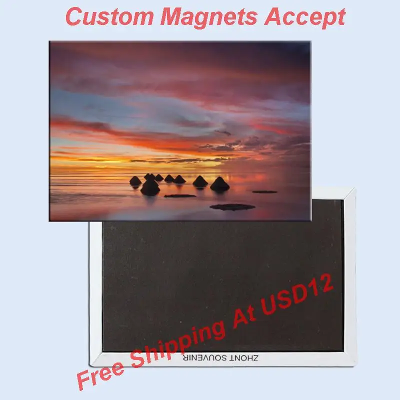 Магниты для запоминания закат Uyuni солевые туфли из Боливии прямоугольный