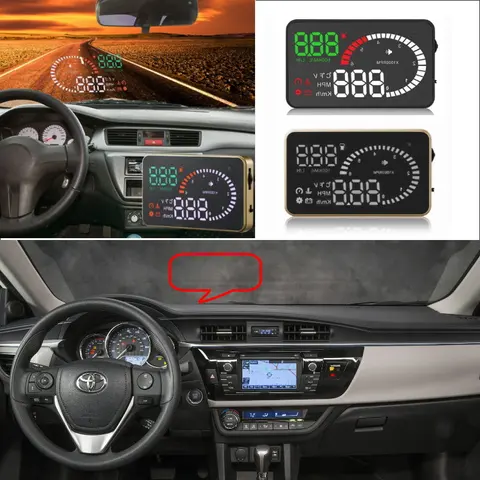 Автомобильный HUD Дисплей на голову для Toyota Corolla/RAV4/Yaris/Hilux/Prius/Camry автомобильный дисплей на голову цифровой вириальный экран проектор
