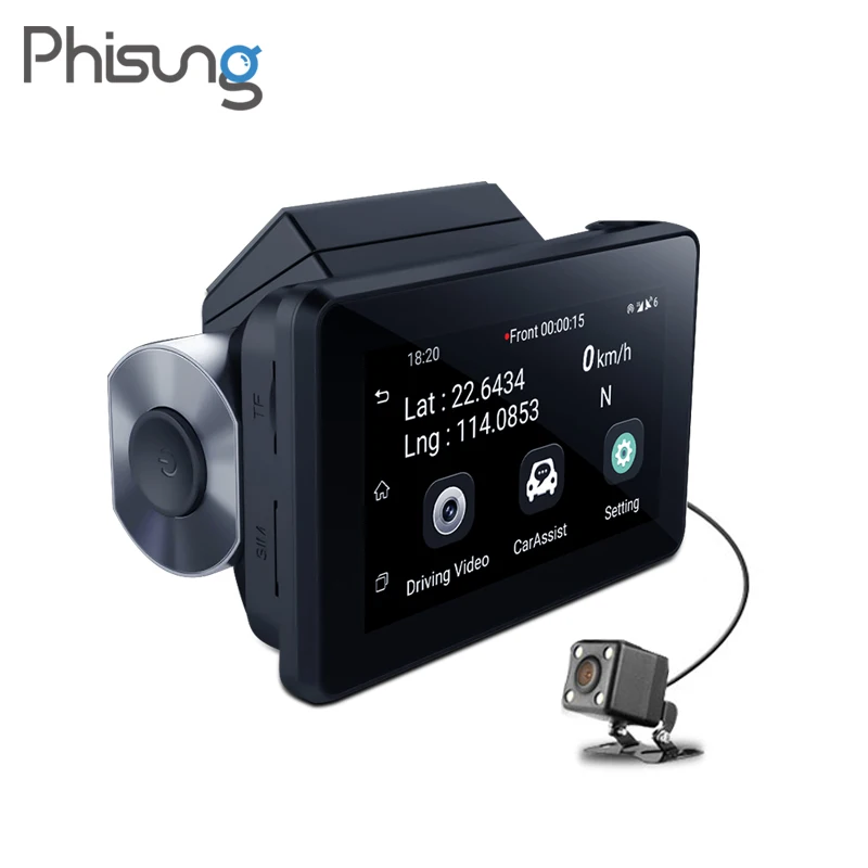 Phisung K9 dash cam pro 3g Автомобильный видеорегистратор с Android gps log двойной объектив 1080p видеорегистратор era wifi автомобильный видеорегистратор