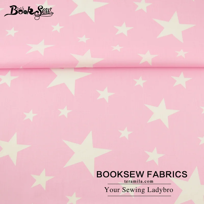 Booksew Текстиль для дома Розовый хлопок саржа Ткань со звездами стежка ткани Жир квартал Постельные