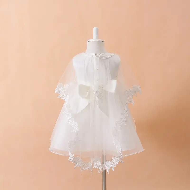 

2021 Baby Girl Christening Gowns Princess Tiered Formal Vestido Infantil Baptism Baby Clothes 1 Years Birthday Dress 154702