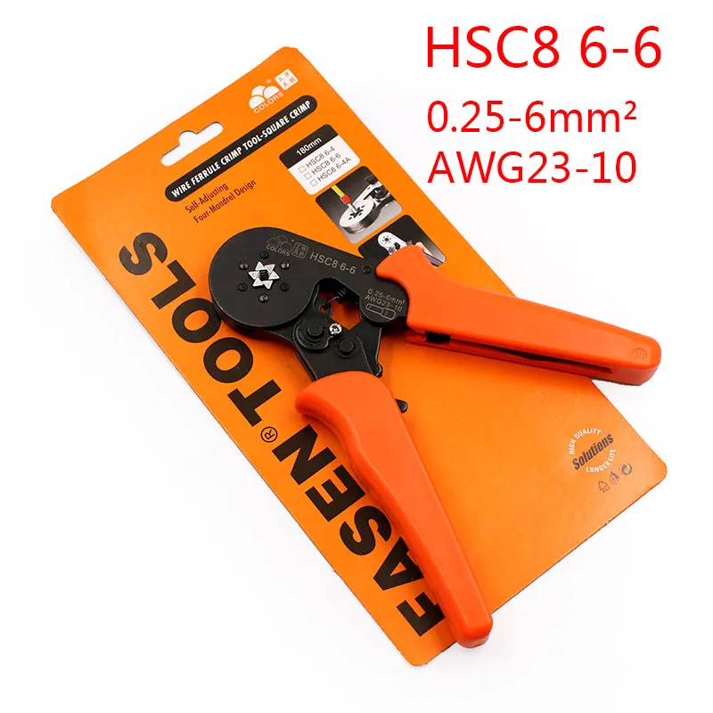 FASEN HSC8 6-6 саморегулирующиеся мини-плоскогубцы для обжима 0 25-6 мм2 прямые немецкие