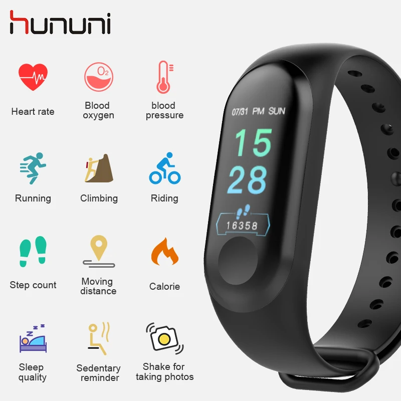 Hununi M3 Band Plus Спортивный Браслет фитнес трекер reloj умный монитор 0 96 дюймов