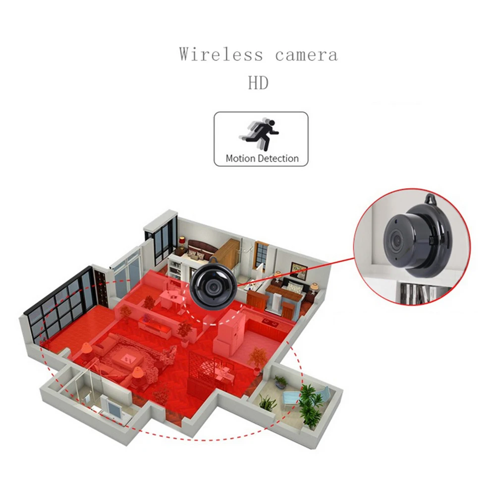 1080P HD мини wifi IP камера 180 градусов Рыбий глаз панорамный беспроводной умный дом безопасности ИК ночного видения Детский Монитор V380 вид