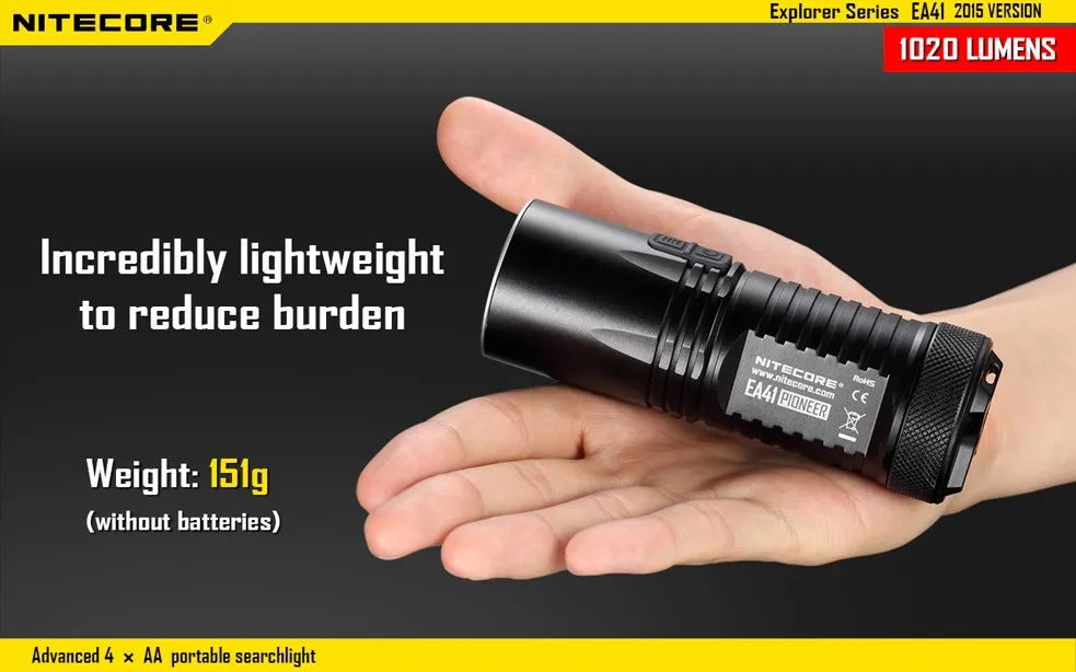 NITECORE EA41 EA41W XM-L 1020 люмен Расширенный 4 x AA портативный прожектор Высокая производительность Улучшенное Качество фонарик