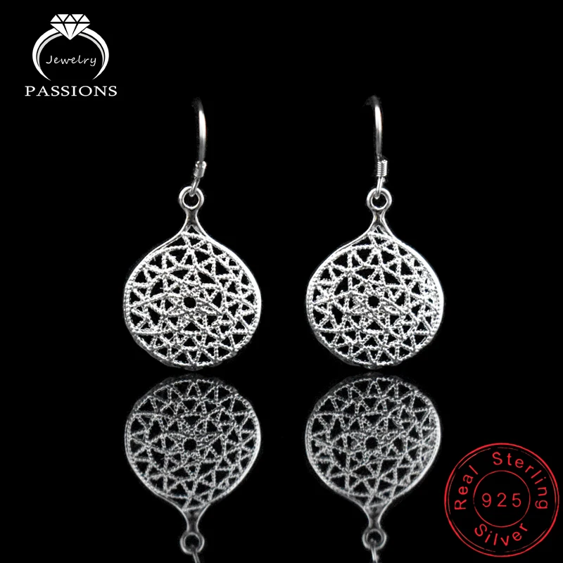 Женские круглые серьги-подвески элегантные длинные серьги из стерлингового