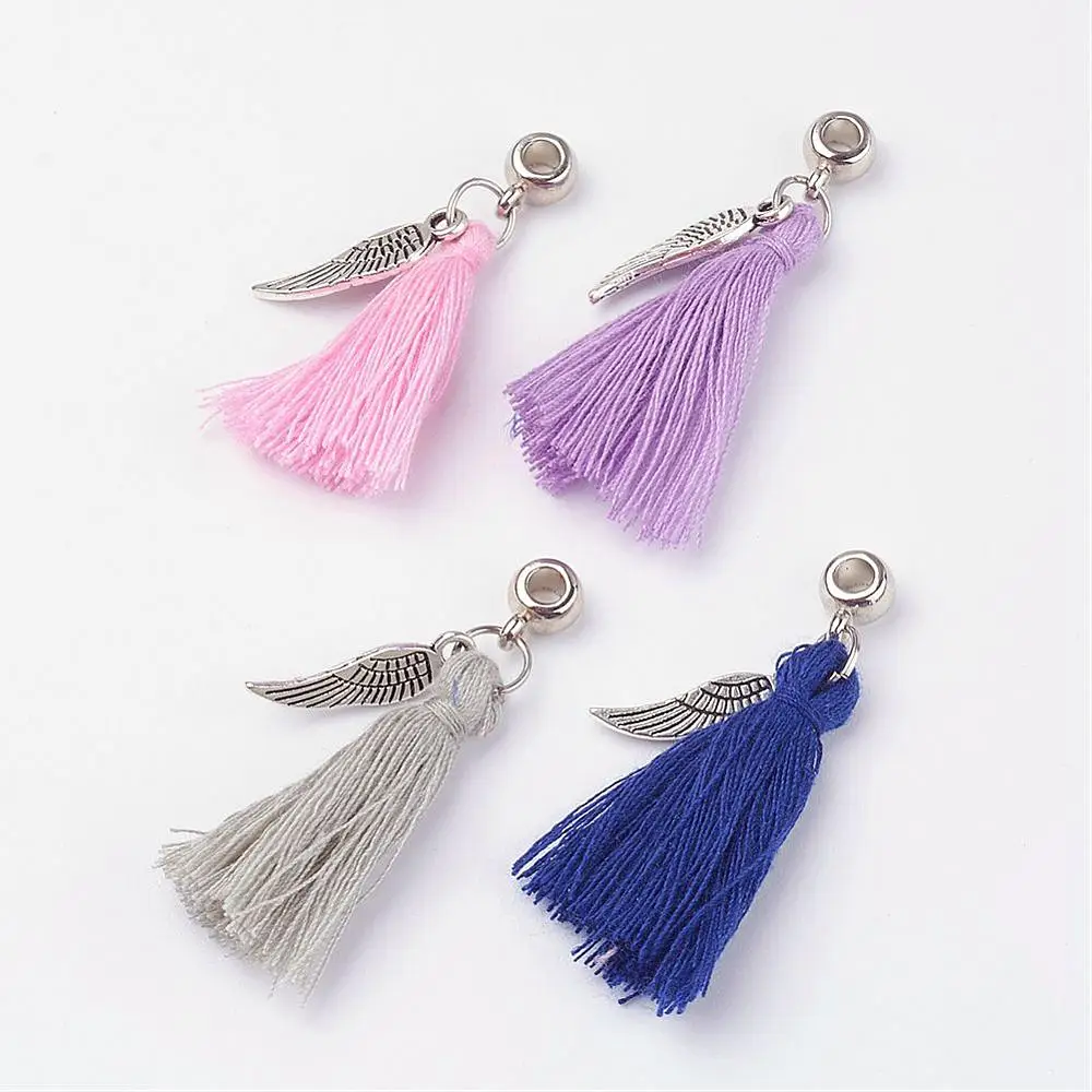 50 шт./лот 42 мм смешанный цвет хлопок подвеска с кисточками из нитей украшения