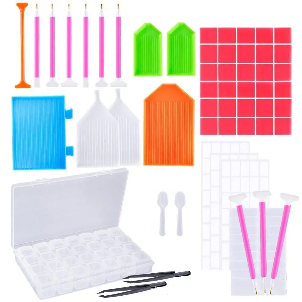 2018 66 наборов инструменты для вышивки картин со стразами Алмазная вышивка коробка