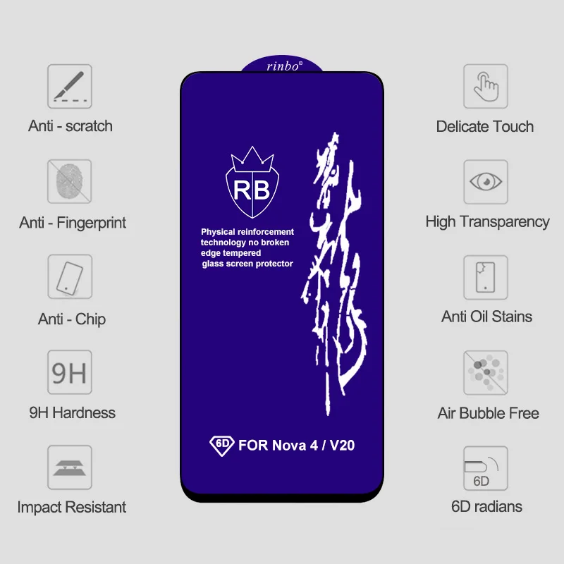 6D Защитное стекло для Huawei Honor 9X 9X Pro, защита экрана Honor V20, закаленное стекло для Huawei Honor 7X8X9X10 Lite