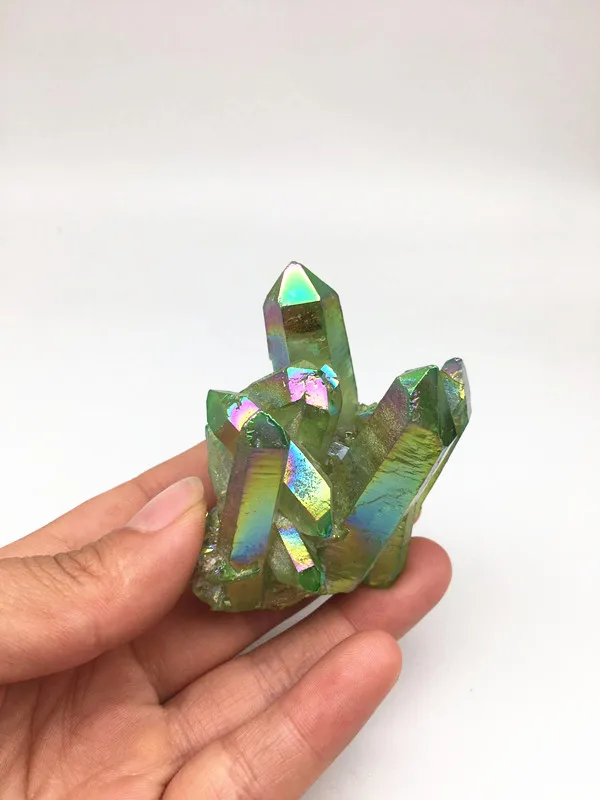 

103g natural green crystal cluster beautiful green halo angel crystal cluster reiki healing