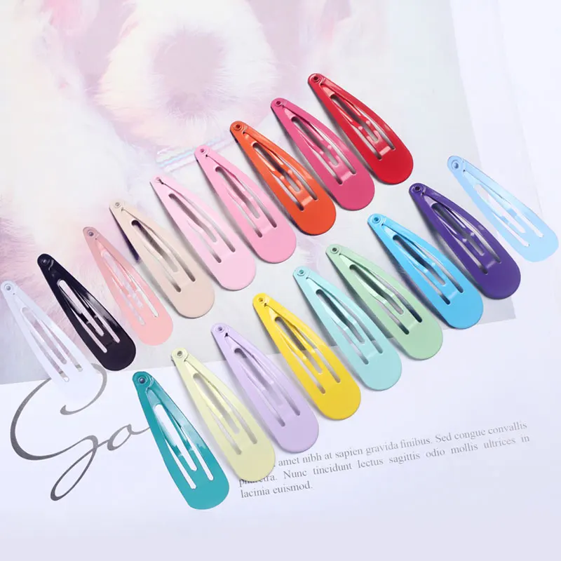 

Snap Hair Clips for Children Hair Accessories Clip Pins Baby Women Girls Hairpins Solid Color Metal Barrettes Hairgrip Bobby Pin