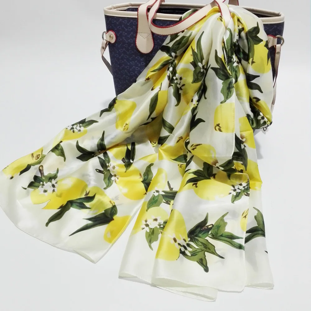 

Silk Scarf Ombre Wrap Solid Colored Lemon Yellow Scarves Foulard Hijab Luxury Brand Scarf Bufandas Cape Head Scarves Fn019