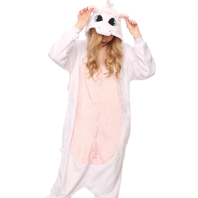 Новинка 2018 года осень и зима сезонов животных пижамный комплект Розовый Единорог