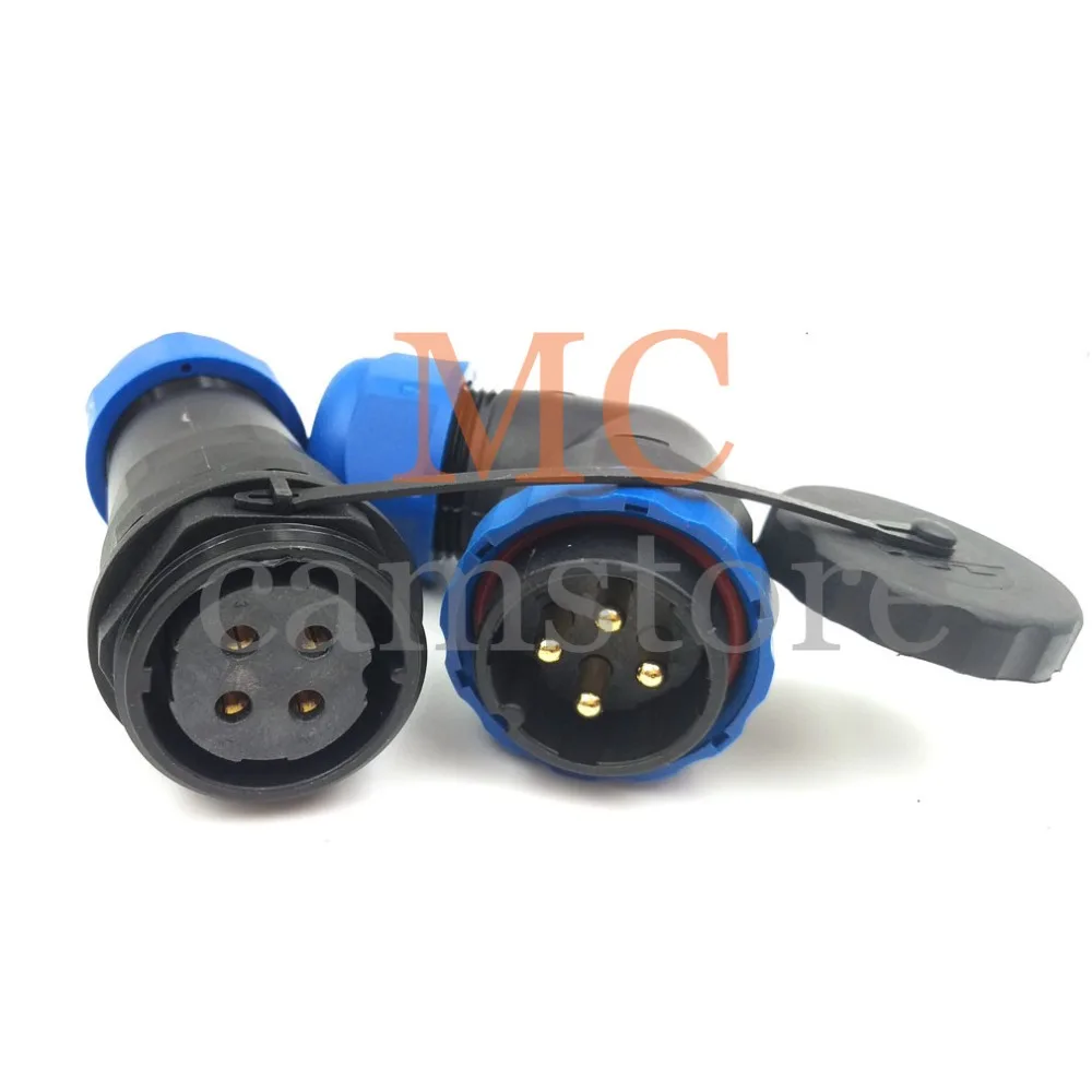 Водонепроницаемый 4 контактный разъем перегородки и гнездо авиационного кабеля