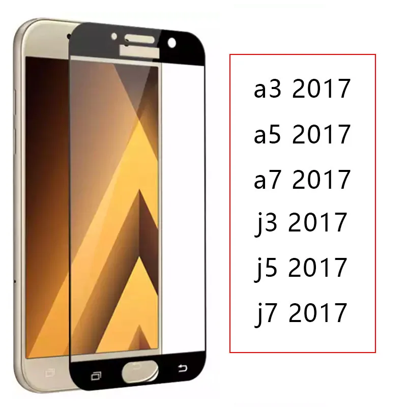 Чехол для Samsung A3 A5 A7 J3 J5 J7 2017 полностью клеящееся закаленное стекло Защитная