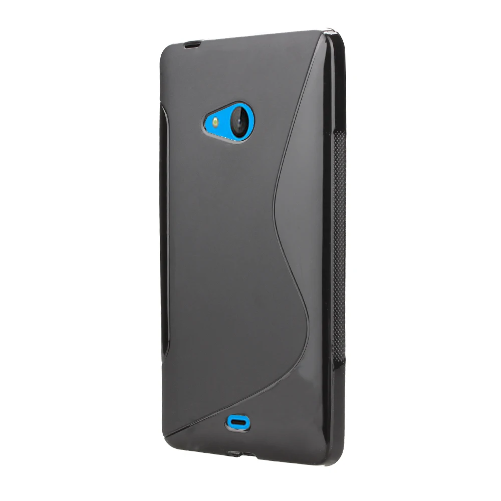 New High Quality Black S-line Flexible Soft Gel Tpu Silicone Skin Back Case Cover For Microsoft Nokia Lumia 540 Dual SIM |