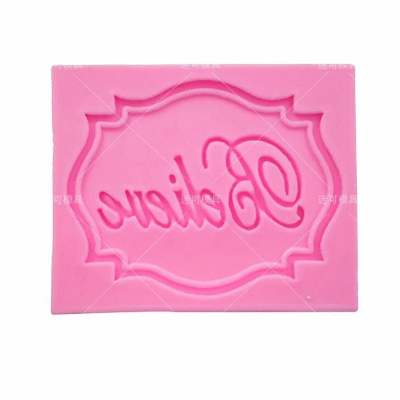 Трафарет для торта украшения инструменты 3D верят буквенные формы силиконовые