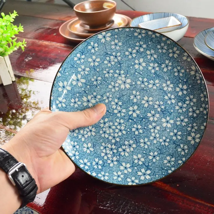 Западная блюдо пластина ручная роспись керамических подглазурная цвет посуда и