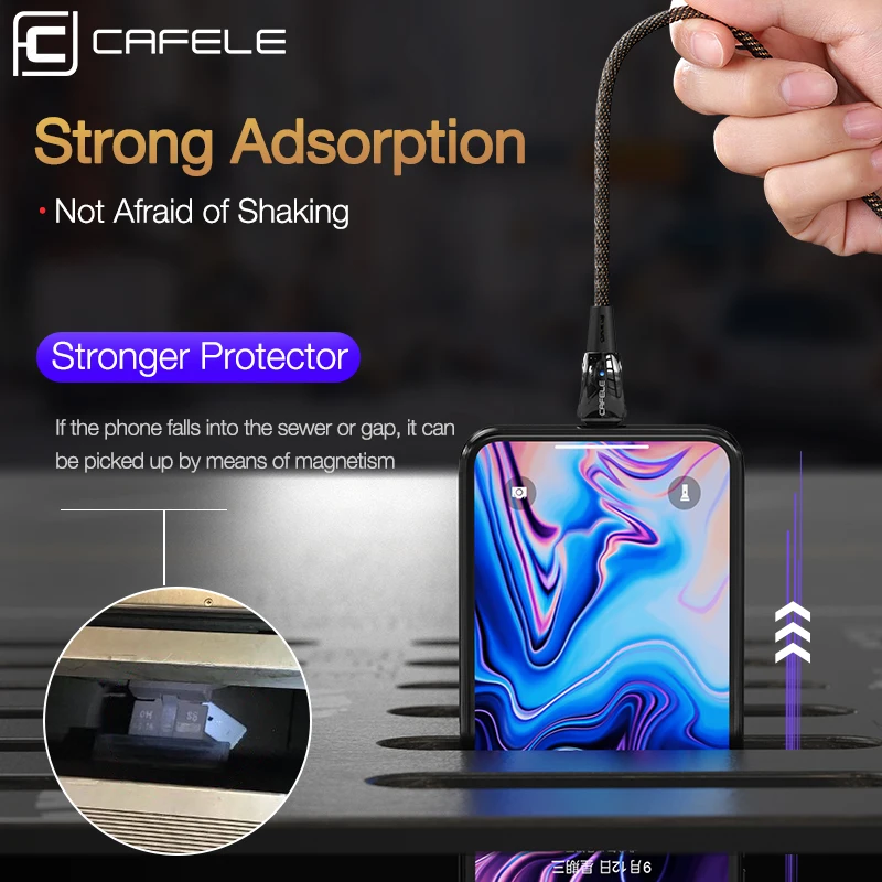 CAFELE QC3.0 Магнитный usb-кабель и синхронизация данных быстрое зарядное устройство type C Micro USB кабель для iPhone 11 pro max huawei samsung Xiaomi