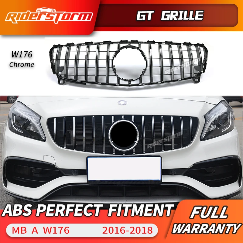 

For A Class W176 GT grille Front Grill For benz A160 A180 A200 A260 A45 2016+ W176 Grille without emblem grill bumper Sport