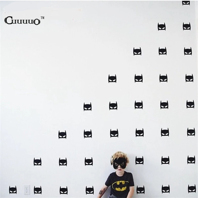 40 шт./лот супергерой маска Бэтмена съемные настенные наклейки для детей детская