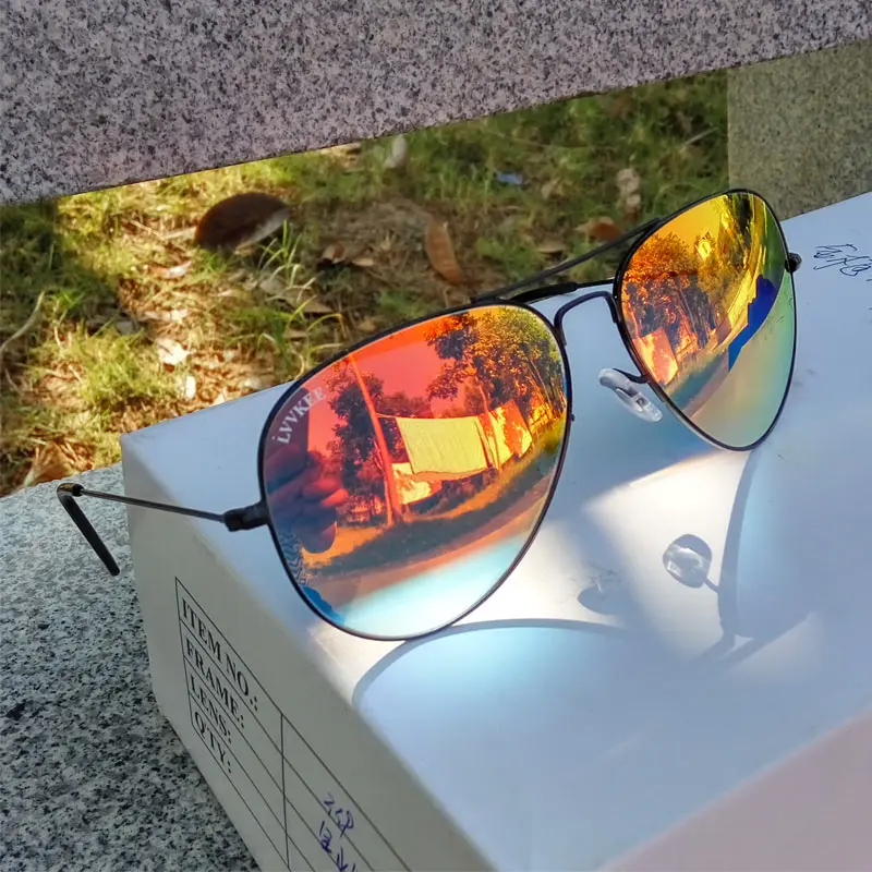 Мужские и женские стеклянные линзы lvvkee очки авиаторы от солнца градиентные