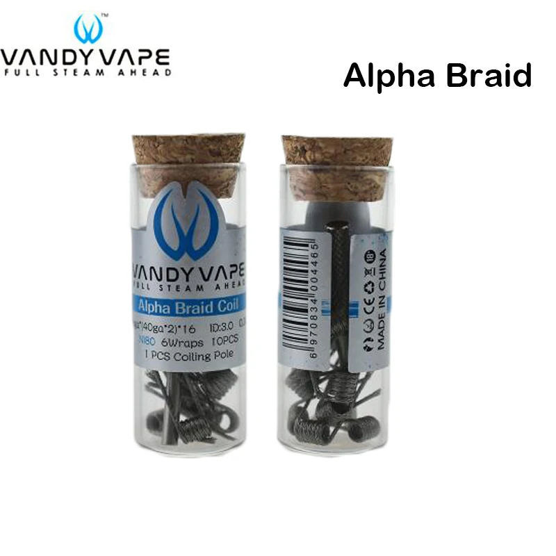 10 шт./лот оригинальный Vandy Vape Альфа кос катушки 0.3ohm 26gax (40gax2) x16 Ni80 для RTA РБА RDA