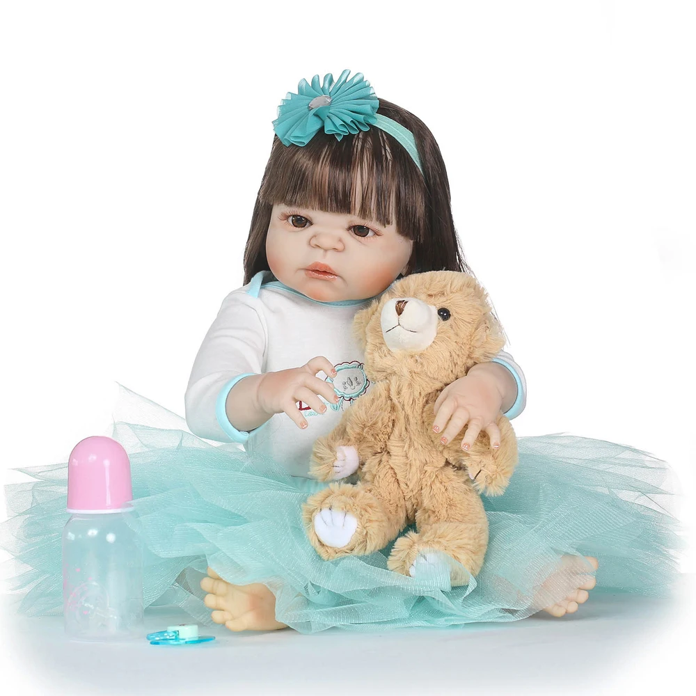 

NPK real newborn baby dolls 23"57cm full silicone reborn baby girl dolls Bebes reborn menina BJD princess dolls gift