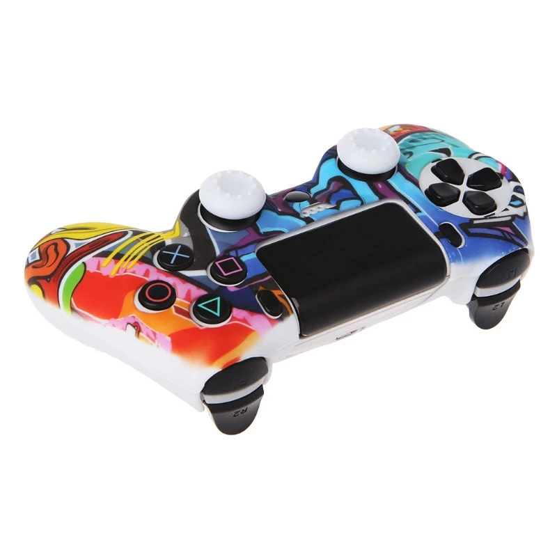 Разноцветный силиконовый защитный чехол для джойстика + 2 контроллера PS4 |