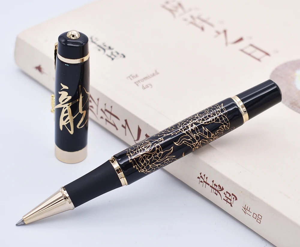 

Jinhao Vintage Rollerball Pen with Ink Refill, Descendants of The Dragon, Black Writing Business Office School Supplies