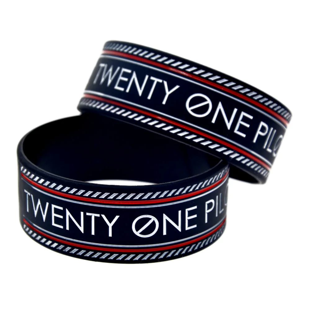 1 шт. 1 дюйм шириной Twenty One Pilots силиконовый браслет для музыкального кансерта