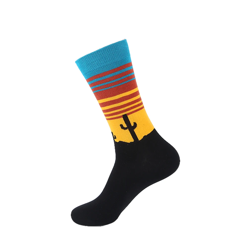 Мужские хлопковые носки VPM в стиле Харадзюку красочные веселые Смешные Носки с