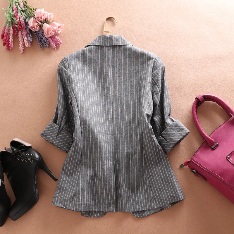 Vestido Longo Хлопковое платье в полоску три четверти с аппликацией длиной до колена