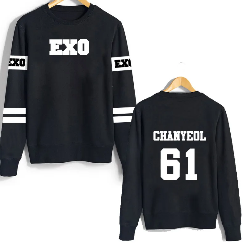 Свитер с капюшоном Kpop EXO тот же свитер CHANYEOL BAEKHYUN унисекс осенне-зимний костюм