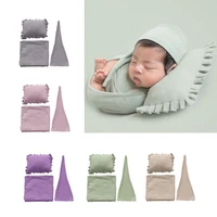 3pcsset newborn photography prop infant sleepy capwrappillow set studio photo shoot accessories