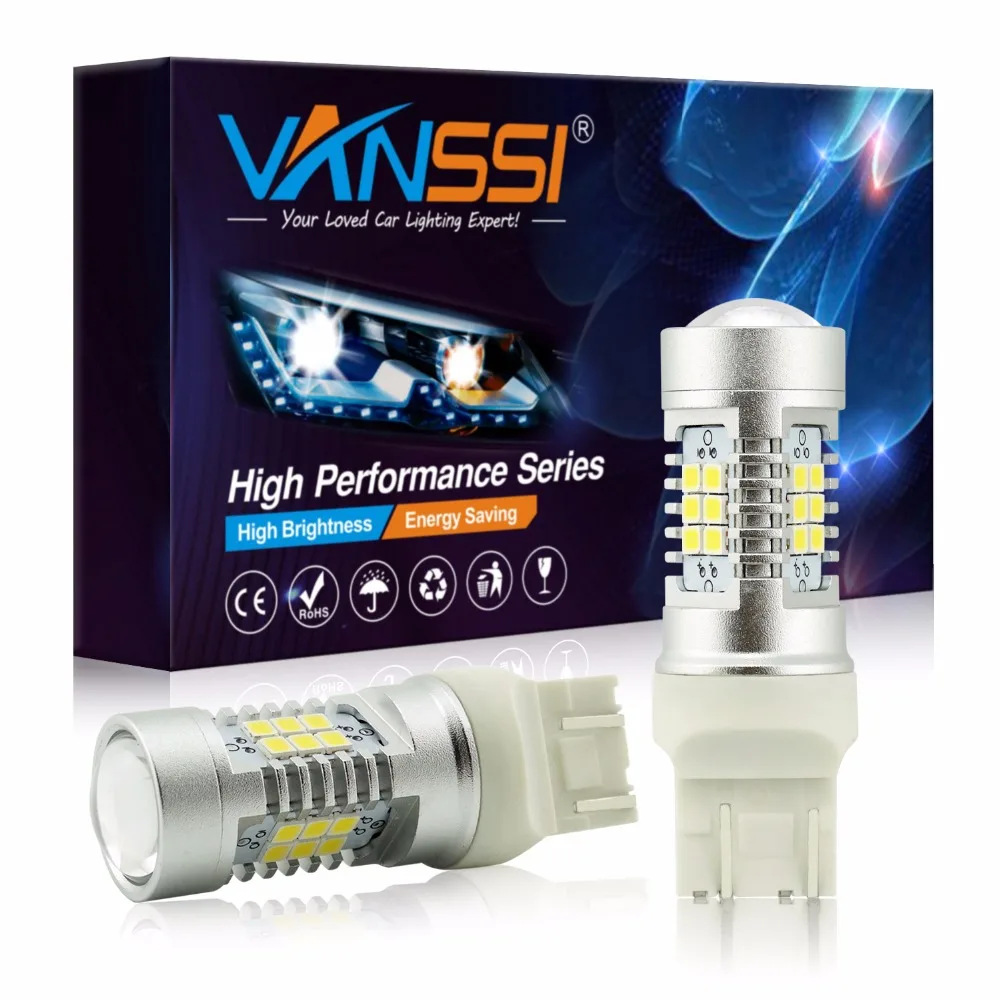 VANSSI 2x T20 7443 7444 W21/5 Вт Светодиодный светильник для Lada Vesta Kalina аксессуары передний размерный светильник белый Янтарный Желтый