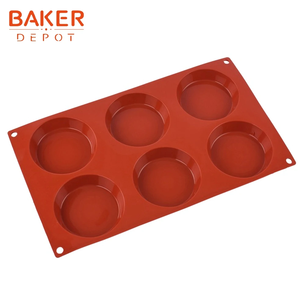 BAKER DEPOT Маффин силиконовые маленькие формы для торта круглые формы для пудинга и желе формы для мыла льда кондитерские формы для выпечки торта инструменты для выпечки 6 отверстий