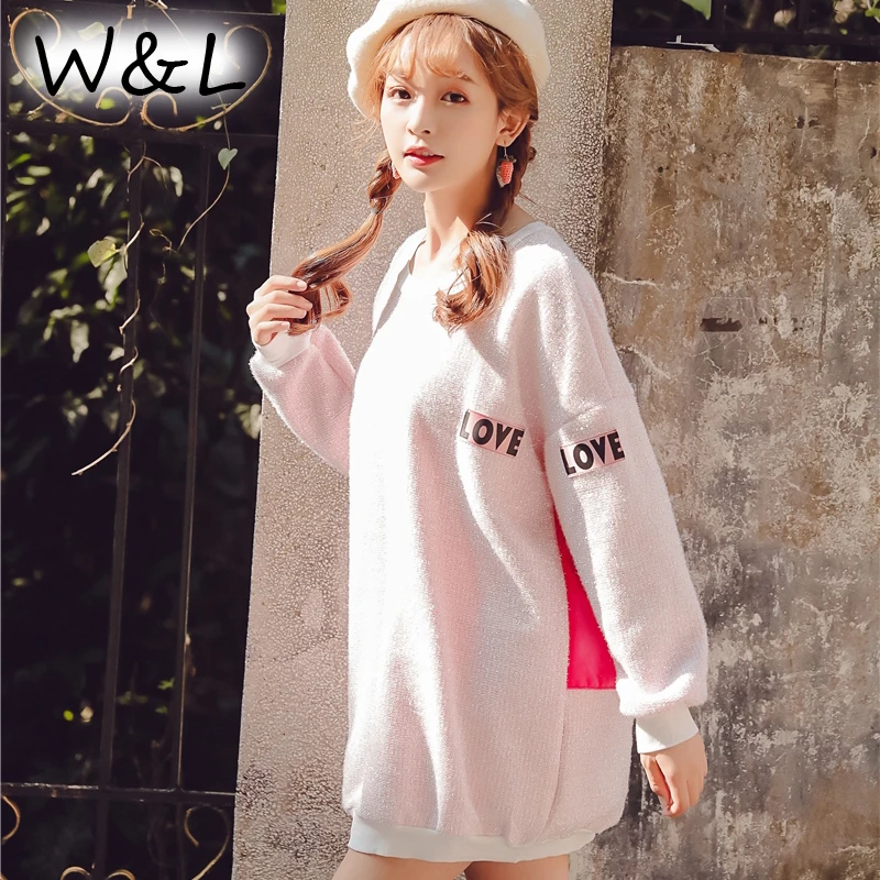 Women Sweater Pullover Knitted Jumper Pull Winter Thicken Warm Loose Batwing Sleeve Female Clothing Oversize Pink Bow Sweet Girl | Женская