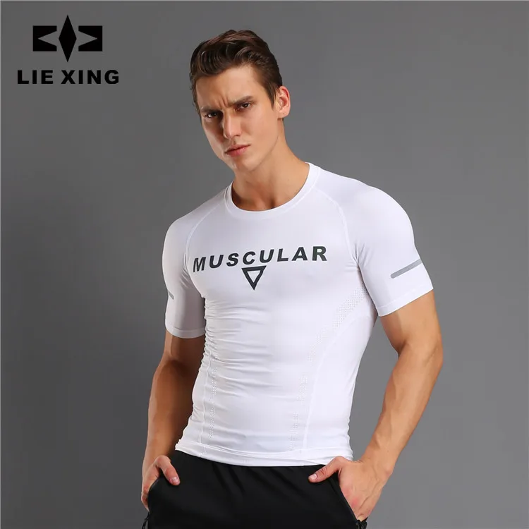 Новый Быстросохнущий Топ Мужская футболка тренажерный зал фитнес колготки топ
