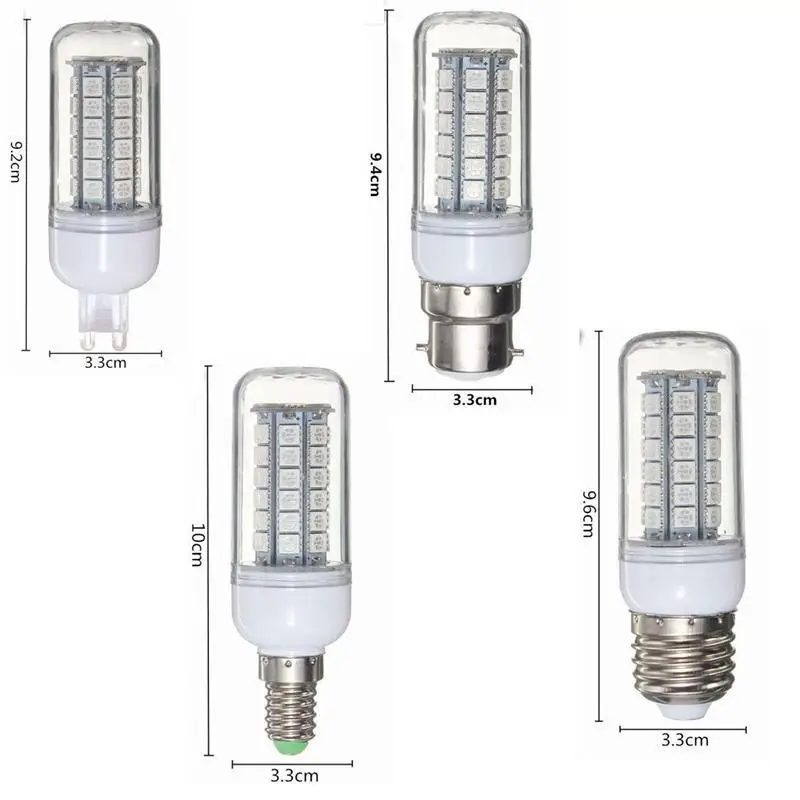 

LED Bulb E27 E14 G9 B22 27 48LEDS 5050 SMD Lamp LED Light Non Dimmable 5W 9W PC Plastic Red/Green/Blue Lighting AC110V/220V LAMP