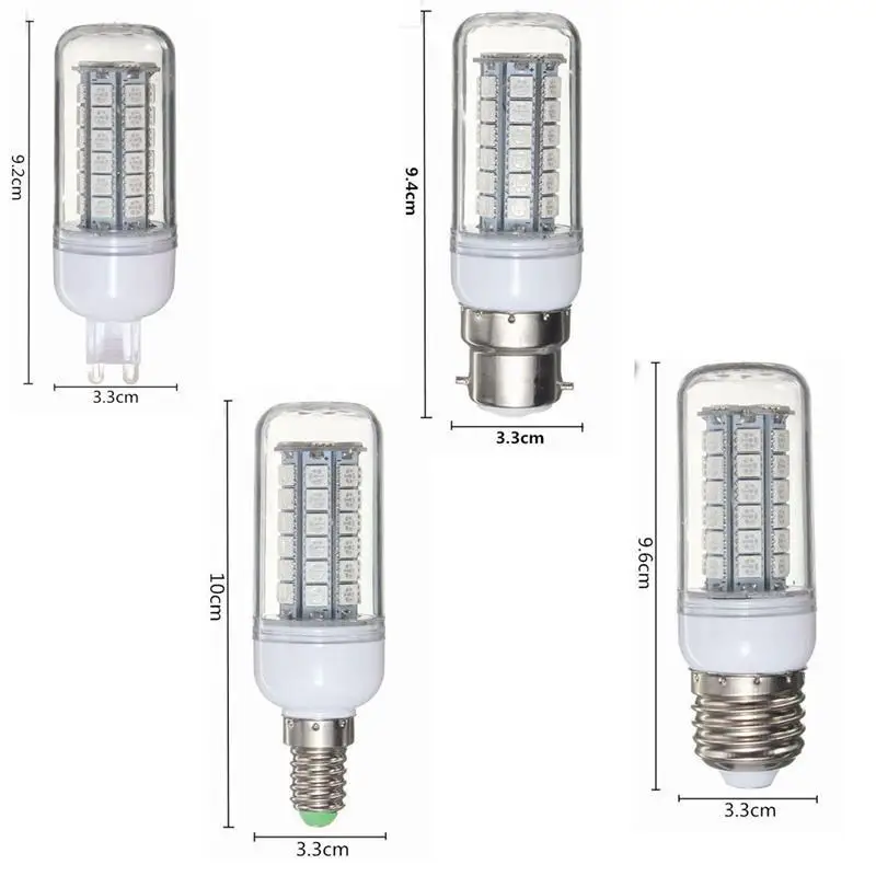 Светодиодный лампы E27 E14 G9 B22 27 48 S 5050 SMD светодиодные светодиодный светильник без