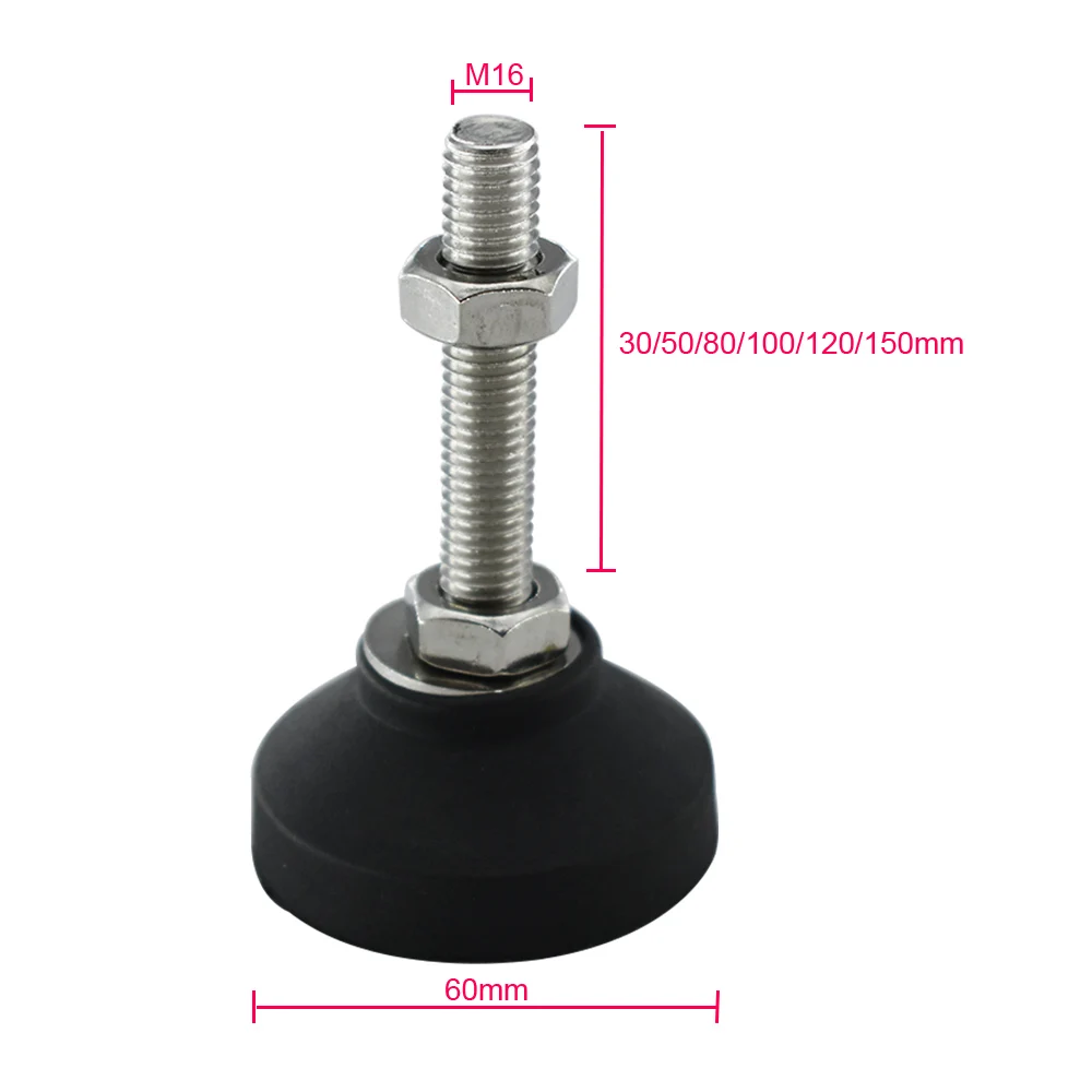 Регулируемые уровневые ножки для мебели D60xM16 30/50/80/100/120/150 мм|Ролики| |