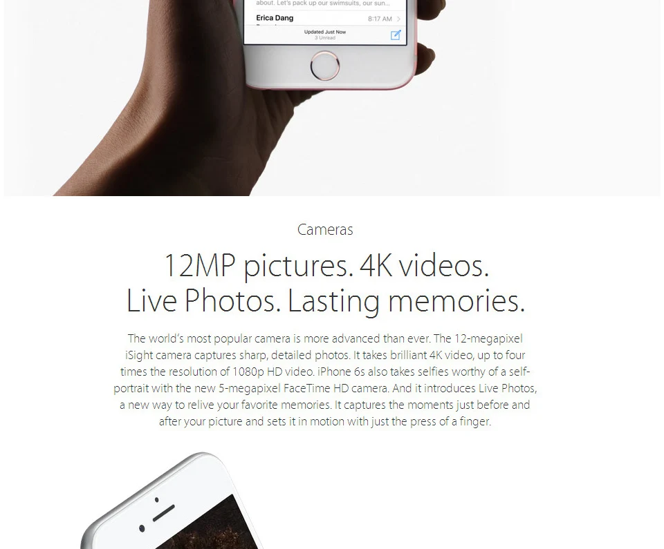 Apple iPhone 6S/6S плюс Чехол мобильного телефона IOS двухъядерный процессор, 2 Гб Оперативная память 16 Гб/64/128 ГБ Встроенная память 12.0MP функция отпечатков пальцев, 4G, LTE смартфон