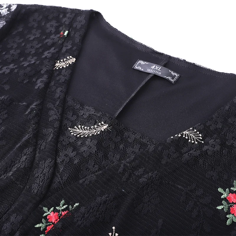 TUHAO 10XL 8XL 6XL 4XL размера плюс летнее платье элегантные черные кружевные офисные